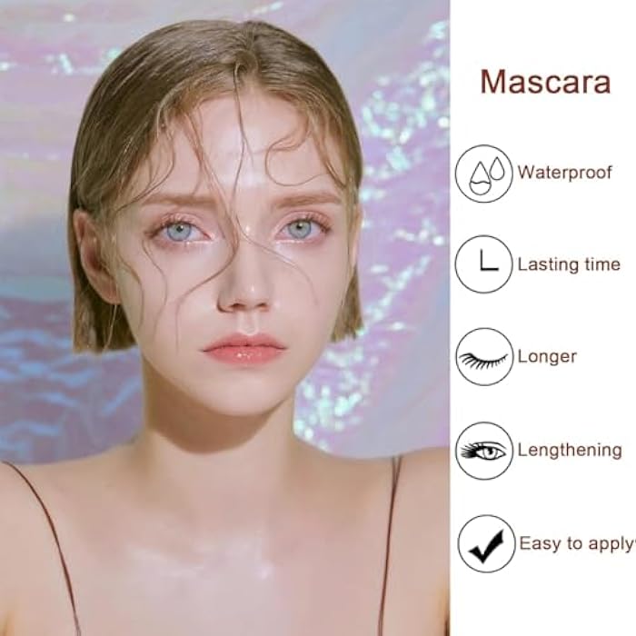 Brown Mascara Waterproof 10 ml - Waterproof Durable Volumising Curling Extension Mascara Makeup - Image 4